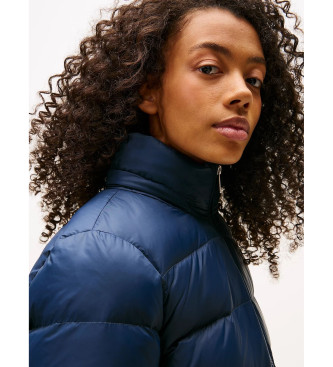 Tommy Jeans Marineblaue, glnzende Daunen-Steppjacke