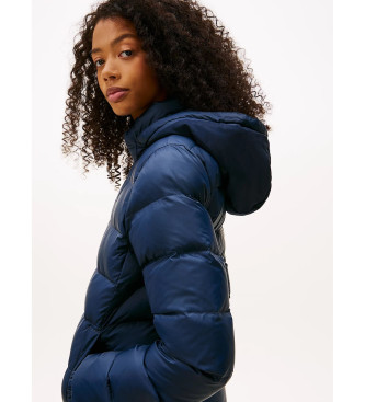 Tommy Jeans Marineblaue, glnzende Daunen-Steppjacke