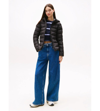 Tommy Jeans Quiltet dunjakke med htte, sort