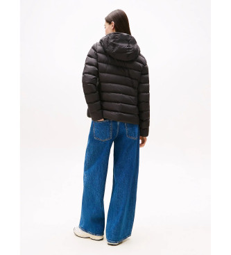 Tommy Jeans Quiltet dunjakke med htte, sort