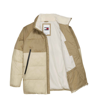 Tommy Jeans Braune Steppjacke mit Puffmuster