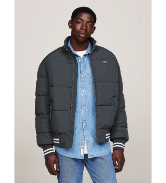 Tommy Jeans Dark grey wide quilted varsity jacket