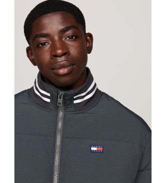 Tommy Jeans Dunkelgraue, weite, gesteppte Uniformjacke