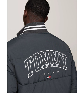 Tommy Jeans Dark grey wide quilted varsity jacket