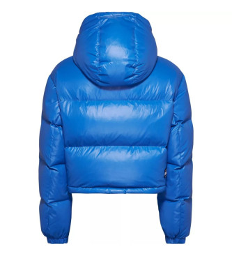Tommy Jeans Aljaska prešita krojena jakna z modrim krojenim krojem