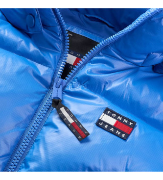 Tommy Jeans Kurtka pikowana Alaska o kroju cropped w kolorze niebieskim