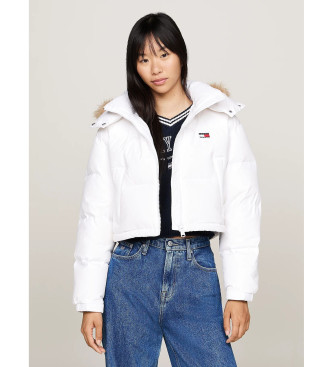 Tommy Jeans Quiltad jacka frn Alaska med vit cropped passform