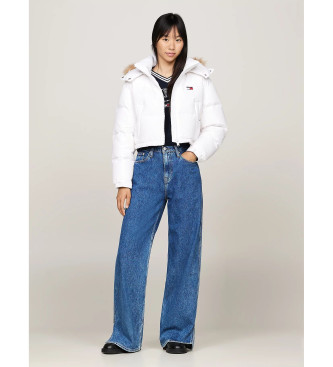 Tommy Jeans Quiltad jacka frn Alaska med vit cropped passform