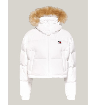 Tommy Jeans Alaska gewatteerd jack met witte cropped pasvorm