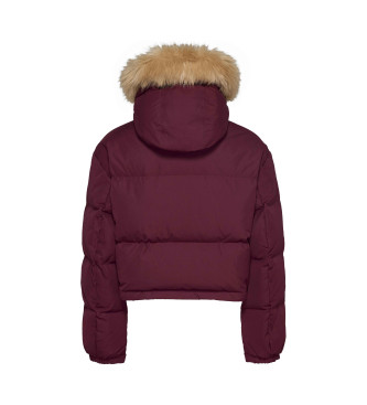 Tommy Jeans Alaska maroon cropped quilted jacket with maroon cropped cut