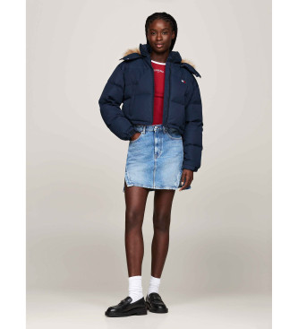 Tommy Jeans Alaska quilted jacket in navy cropped cut