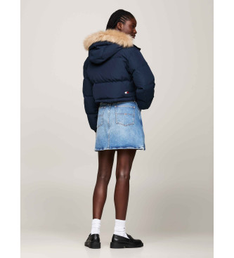 Tommy Jeans Alaska quilted jacket in navy cropped cut