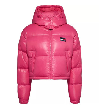 Tommy Jeans Pikowana kurtka cropped Alaska w kolorze różowym