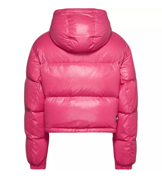 Tommy Jeans Alaska quilted cropped cropped jacket pink