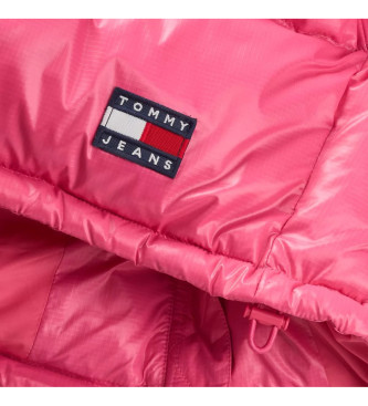 Tommy Jeans Pikowana kurtka cropped Alaska w kolorze różowym