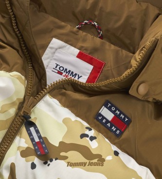 Tommy Jeans Alaska quiltet jakke, bredt snit, brun
