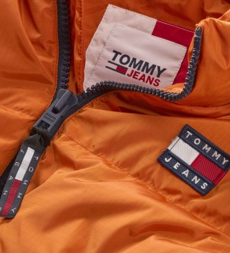 Tommy Jeans Chaqueta Alaska informal acolchada de capucha naranja