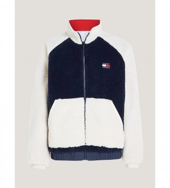 Tommy Jeans Reversible, wide, navy plush jacket