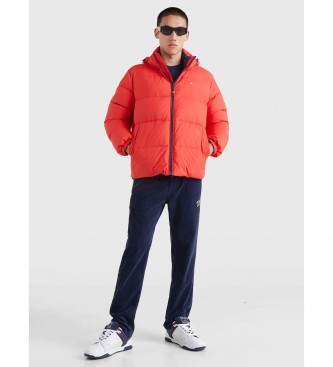 Tommy Jeans Gerecycled donsjack met capuchon rood