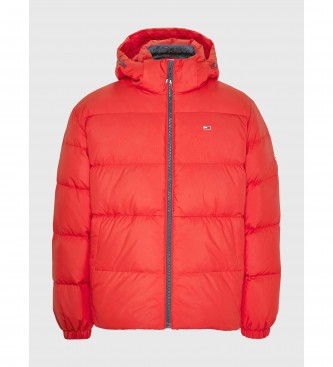 Tommy Jeans Recycled down jacket with hood red