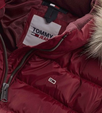 Tommy Jeans Essential kastanienbraune Slim Fit Jacke mit Kapuze