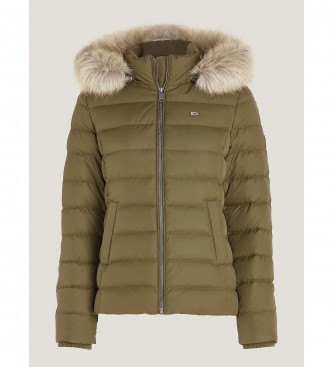 Tommy Jeans Essential Fitted Jacket with hood green