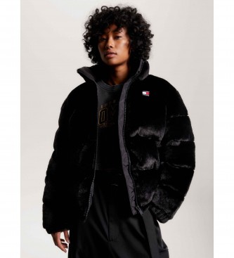 Tommy Jeans Chaqueta Faux Fur Puffer negro