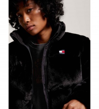 Tommy Jeans Chaqueta Faux Fur Puffer negro
