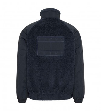 Tommy Jeans Navy plush wide mixed jacket