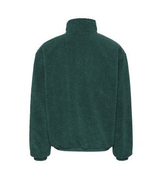 Tommy Jeans Chaqueta reversible de tejido de peluche con capucha plegable verde