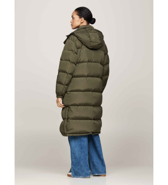 Tommy Jeans Alaska quilted jacket with hood green