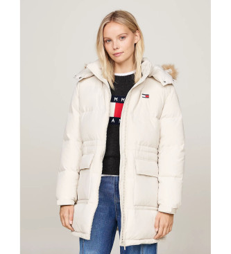 Tommy Jeans Alaska lange gesteppte Daunenjacke beige