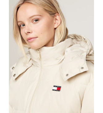 Tommy Jeans Alaska lang gewatteerd donsjack beige