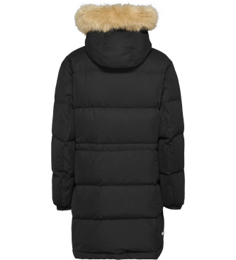 Tommy Jeans Alaska lange gesteppte Daunenjacke schwarz