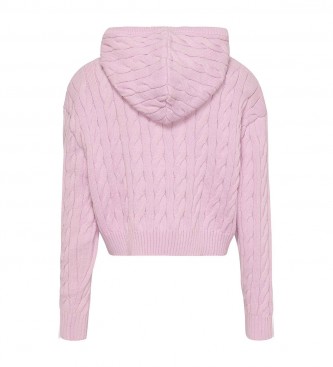 Tommy Jeans Flettet strikket sweatshirt med htte pink