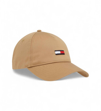 Tommy Jeans Baseball cap with elongated beige embroidered logo