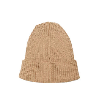 Tommy Jeans Stretch knitted hat with beige logo