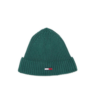 Tommy Jeans Stretch knitted hat with green logo