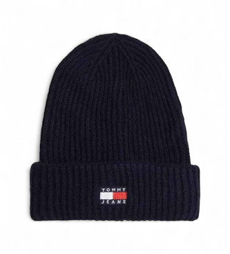 Tommy Jeans Heritage marinbl ribbstickad mssa