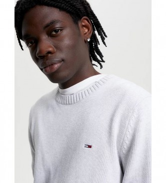 Tommy Jeans Essential grey crew neck jumper with logo