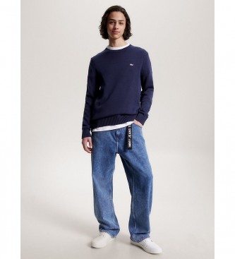 Tommy Jeans Jersey de cuello redondo con logo Essential marino