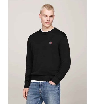 Tommy Jeans Jumper i ull med svart Tommy-patch