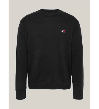 Tommy Jeans Jumper i ull med svart Tommy-patch