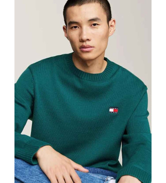 Tommy Jeans Wool jumper with green Tommy patch