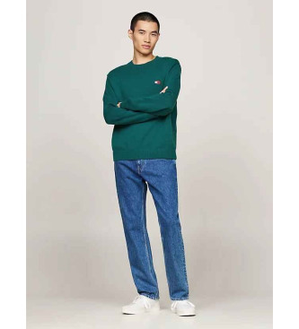 Tommy Jeans Wool jumper with green Tommy patch