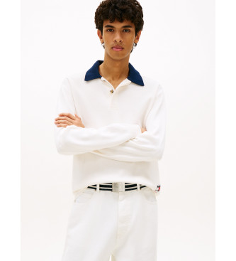 Tommy Jeans Koszulka rugby z kontrastującym białym kołnierzykiem