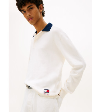 Tommy Jeans Koszulka rugby z kontrastującym białym kołnierzykiem