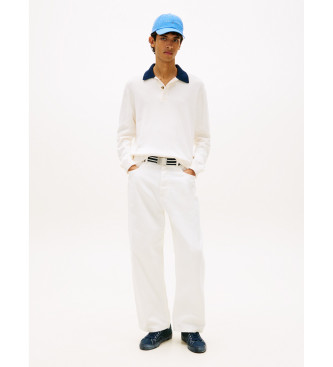 Tommy Jeans Koszulka rugby z kontrastującym białym kołnierzykiem