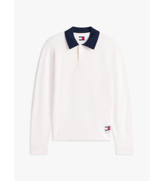 Tommy Jeans Koszulka rugby z kontrastującym białym kołnierzykiem