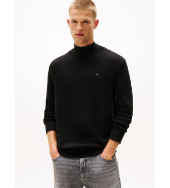 Tommy Jeans Klassieke slim fit trui met zwarte perkins kraag